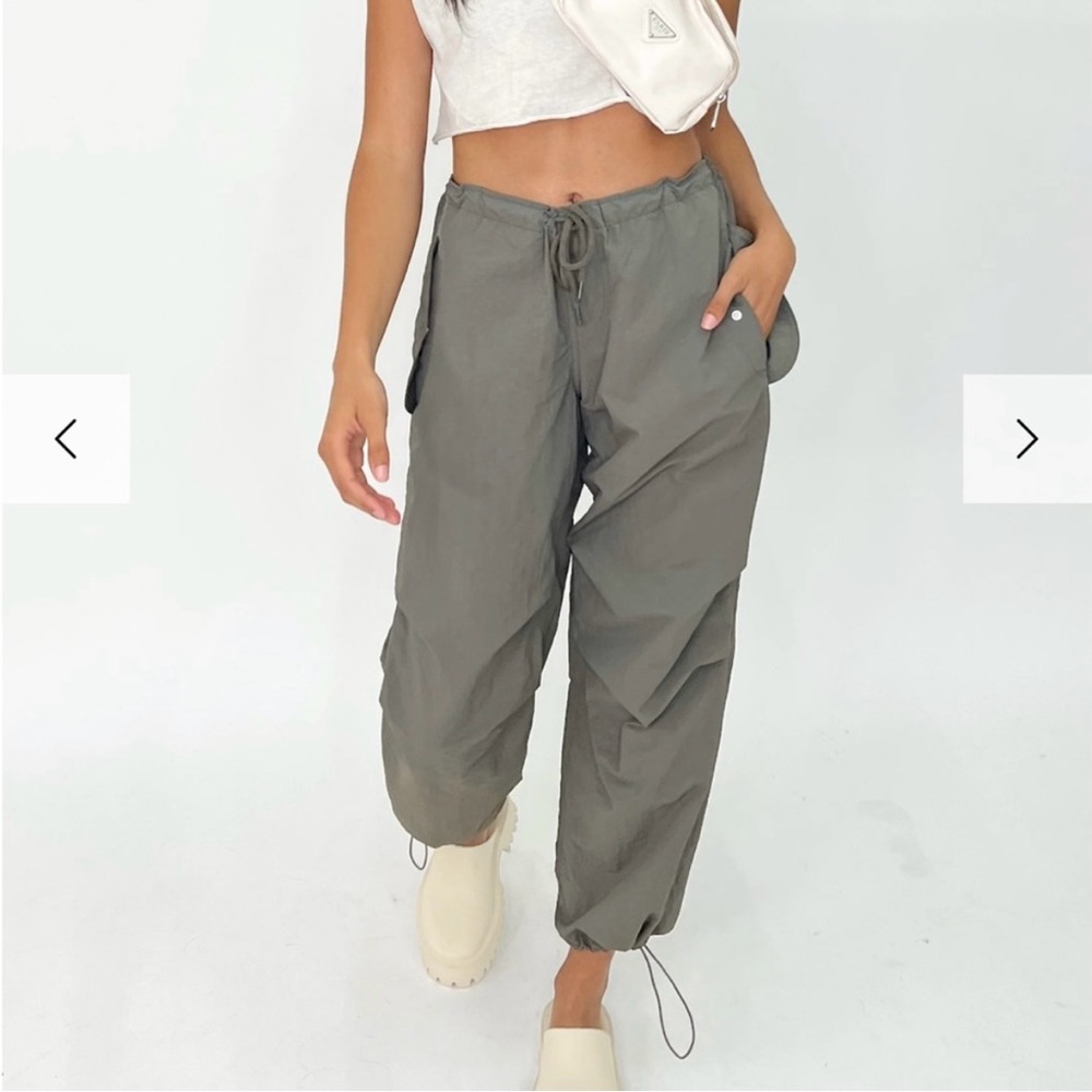 Rae Mode Green Nylon Parachute Pants Baggy Utility Cargo Women’s Large